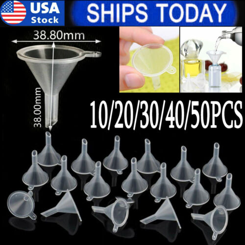 10-100PCS Small Plastic For Perfume Diffuser Bottle Mini Liquid Oil Funnels Lab