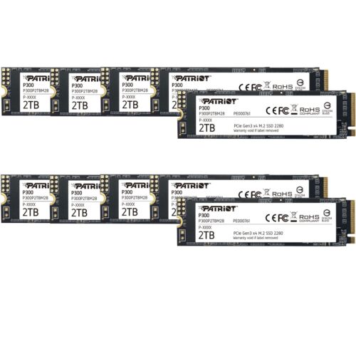 Patriot P300 128GB 256GB 512GB 1TB 2TB 2280 M.2 PCIe Gen3x4 NVMe SSD 10-PACK Lot