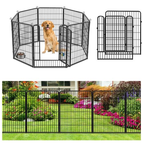 SQIREP 40″H Decorative Metal Garden Fence No Dig Barrier Wire Fencing for Yard