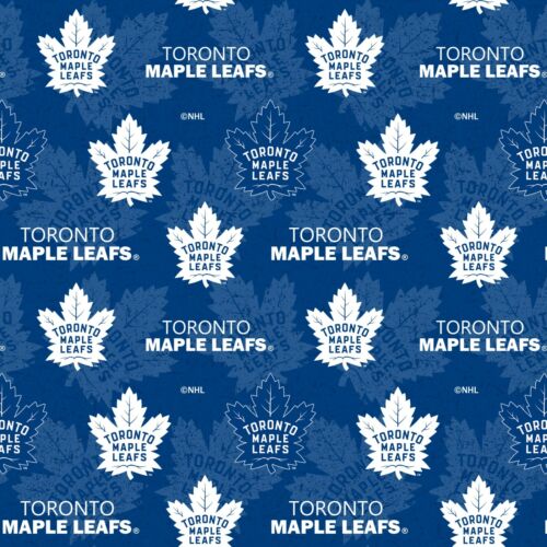 Toronto Maple Leafs Cotton Fabric Tone on Tone-NHL Cotton Sold by the Yard