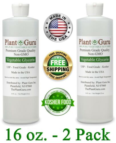 Vegetable Glycerin 32oz (x2 -16 oz) USP 99.9 % Pure Food Grade NonGMO VG PG Bulk