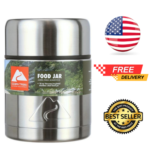 Ozark Trail 16-Ounce Double-Wall Vacuum-Insulated Stainless Steel Food Jar