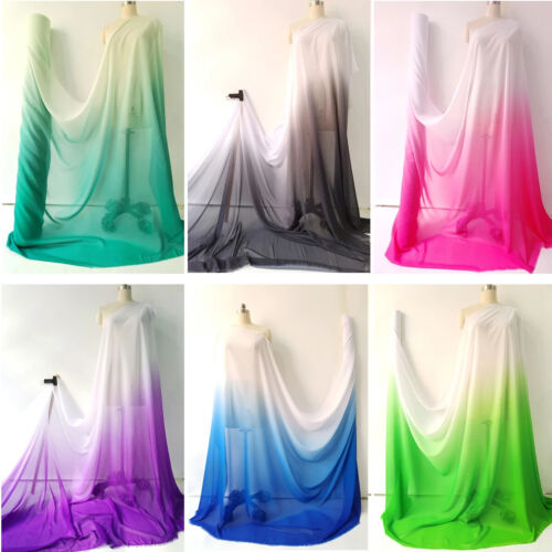 Ombre Chiffon 58” Wide By Yard Gradient Chiffon Fabric Wedding Stage Material