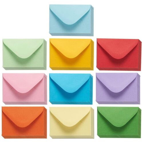 100 Count Assorted Color Gift Card Envelopes, Business & Money, 4 x 2.7 Inches