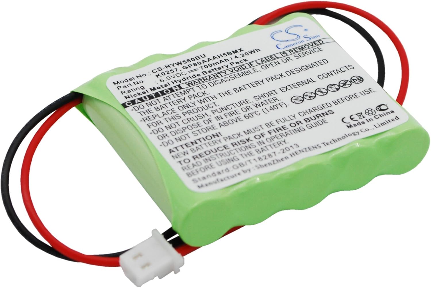 Compatible with Battery Honeywell 55111-05, GP80AAAH5B3BMX, K0257 55111-05, 5800RP Wireless, 5800RP Wireless Repeater, K0257