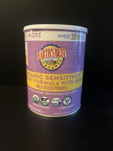 New Earth’s Best Organic Sensitivity Infant Formula Iron 32oz Expires 08/2026