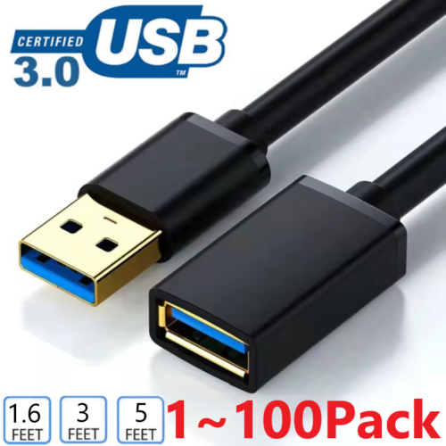 USB3.0 Extension Cable High Speed Extender Cord Adapter TypeA Male to Female LOT