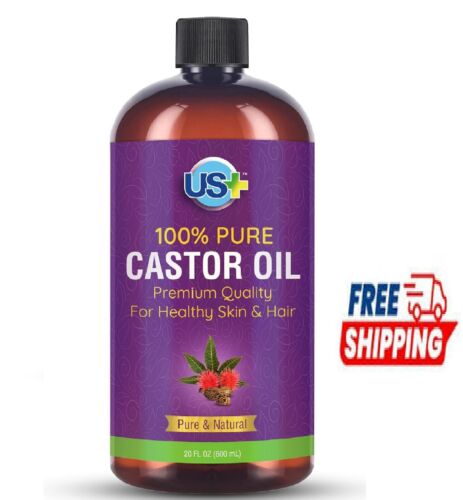 20Oz 100% Pure Castor Oil – Cold-Pressed Unrefined Hexane-Free – USP Grade – P