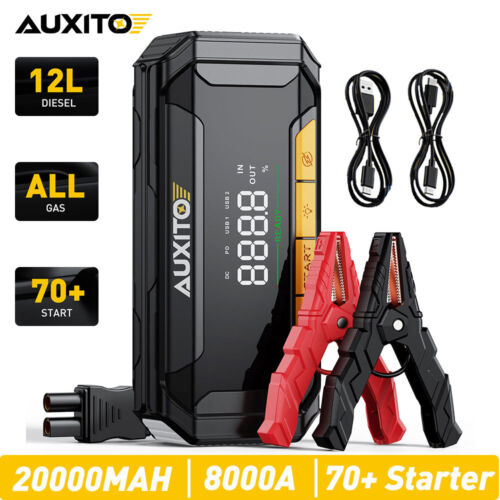 20000mah Upgraded 8000A Peak Car Jump Starter SuperSafe Battery Booster Charger