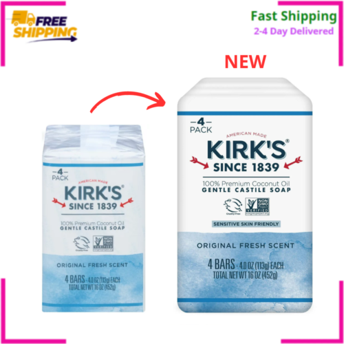 Kirk’s Original Fresh Scent Gentle Castile Soap 4 Count Pack