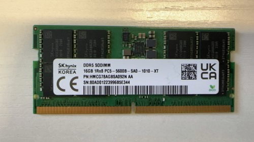 SK hynix HMCG78AGBSA092N 16GB DDR5 SODIMM PC5-5600B 1Rx8 Laptop RAM Memory