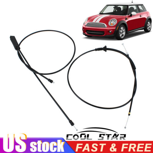 51232751378 51237148865 For 07-13 Mini Cooper R55 R56 R57 Hood Release Cable Set