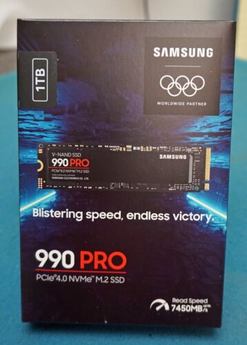 SAMSUNG 990 PRO w/Heatsink SSD 1TB PCIe 4.0 M.2 Internal Solid State MZ-V9P1T0