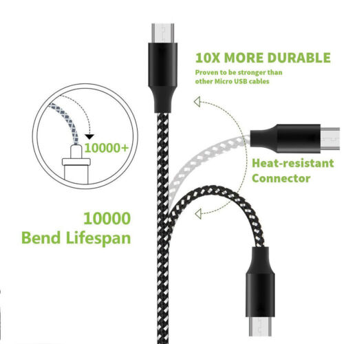 Heavy Duty Micro USB Fast Charger Data Cable Cord For Samsung Android HTC LG Lot