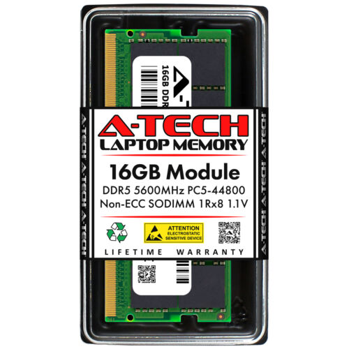 A-Tech 16GB DDR5 5600 MHz Laptop SODIMM PC5-44800 262-Pin Notebook Memory RAM