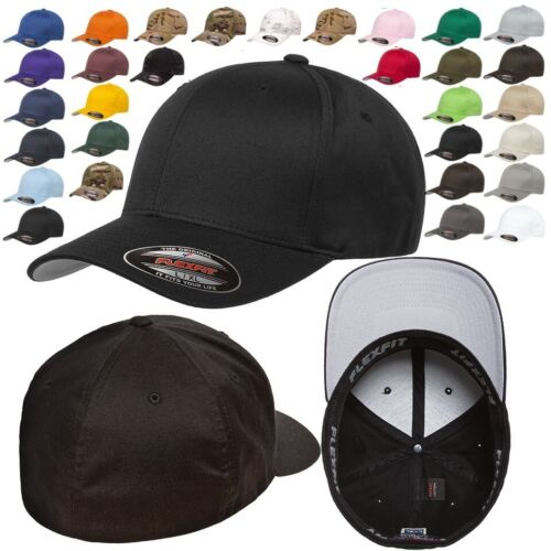 FLEXFIT Classic ORIGINAL 6-Panel Fitted Baseball Cap HAT S/M & L/XL Wholesale!