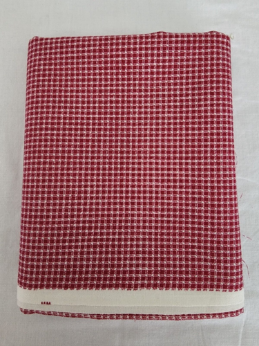 Fabric-Cotton-1/2 yard-Red/Beige Plaid