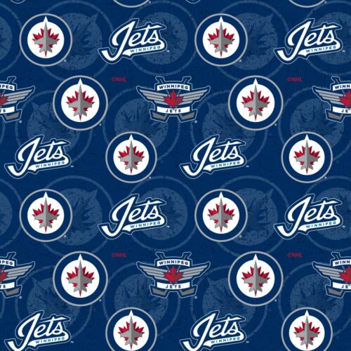 Winnipeg Jets Cotton Fabric Tone on Tone-NHL Cotton Fabric By The Yard