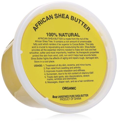 Raw African Shea Butter 100% Pure Organic Unrefined Natural 8 oz/ 1/2 Lb Yellow