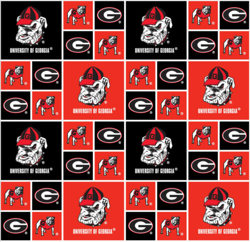 UNIVERSITY OF GEORGIA COTTON FABRIC- GEORGIA BULLDOGS COTTON FABRIC- GE020