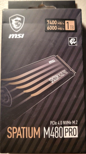 MSI Gaming SM480PN1TB Spatium M480 PRO 1TB PCIe NVMe M.2 Internal SSD New