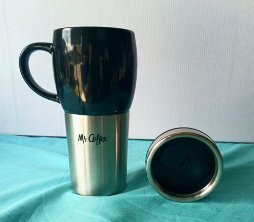 Mr. Coffee Traverse 16 Ounce Stainless Steel and Ceramic Travel Mug W/ Lid Black