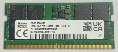 16GB PC5 SODIMM 1RX8 DDR5 4800 SK HYNIX HMCG78MEBSA095N