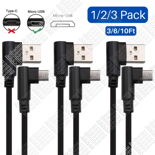 3Ft 6Ft 10Ft Micro USB Cable Fast Charging For Samsung Android Charger Cord Lot