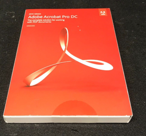 Adobe Acrobat Pro DC 2015 for Windows PN: 65258094 – Excellent Condition