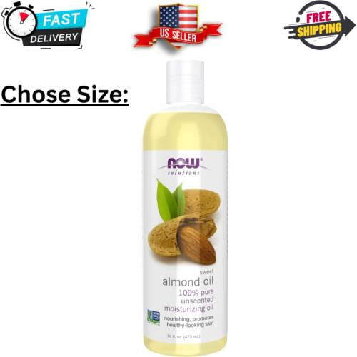 Sweet Almond Oil, By NOW Foods Solutions, 100% Pure Moisturizing Oil -Chose Size