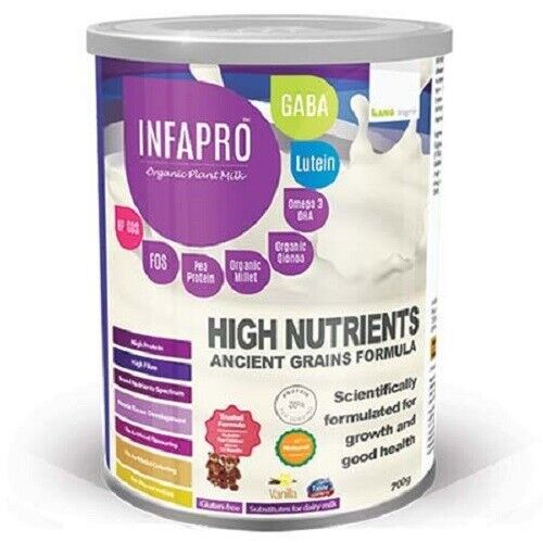 INFAPRO Organic Plant Milk High Nutrients 700G with DHA, Lutein, GABA, Omega 3