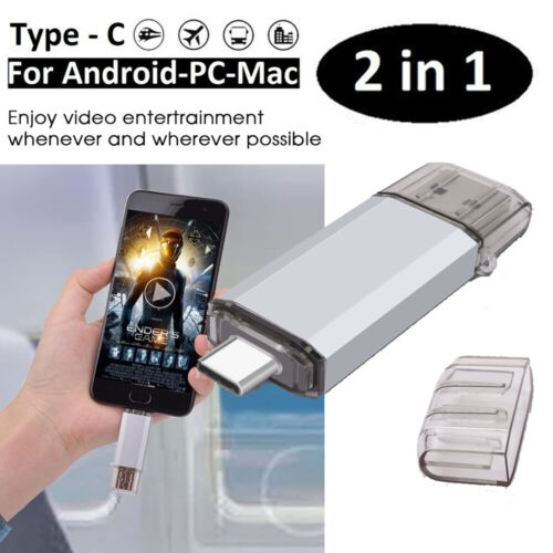 TYPE-C OTG 2 in 1 USB Memory Photo Stick Flash Pen Drive Android Samsung PC Mac