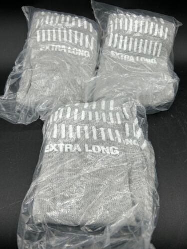 3 pairs XL Extra Long Hospital NON slip GRAY socks yoga Double Sided Confetti