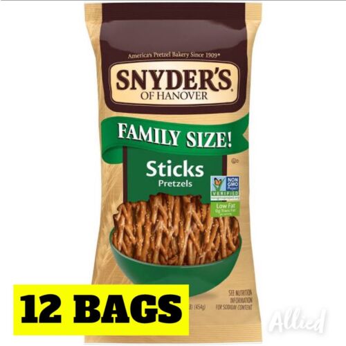 12x Snyder’s of Hanover Sticks Pretzels, 16 Ounce, 12 Pack (12 Bags)