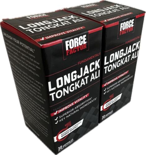 2 Pk Force Factor Longjack Dietary Supplement Vitality for Men 60 Caps EXP 05/26