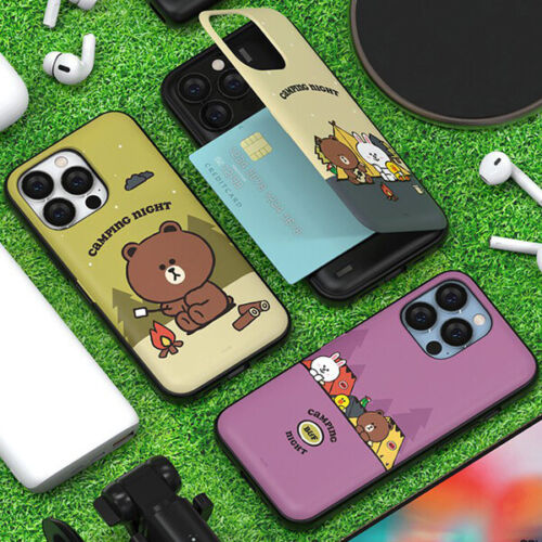 Line Friends Camping Night Magnet Card Case for Galaxy S10 S10 Plus S10 5G S9 +