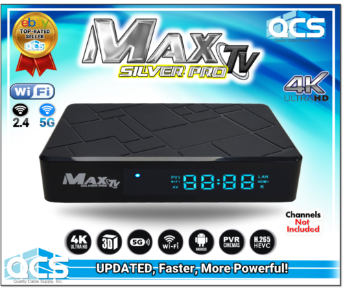 MaxTV Silver PRO 5G 2024 4K ULTRA-HD Box + Android 9.1 Max TV Silver