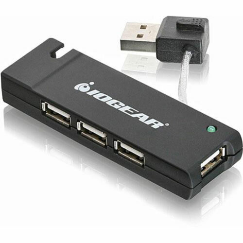 Iogear 4-Port USB 2.0 Hub, Data Transfer Rate of Up to 480 Mbps