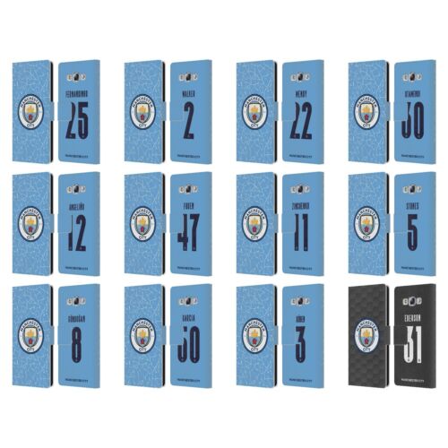 MAN CITY FC 2020/21 PLAYERS HOME KIT GROUP 2 LEATHER BOOK CASE SAMSUNG PHONE 3