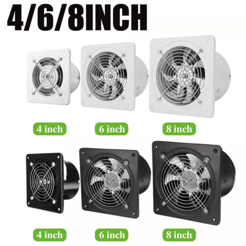 4″ 6″ 8″ Exhaust Fan Ventilation Extractor Fan Wall-Mounted Blower Anti-backflow