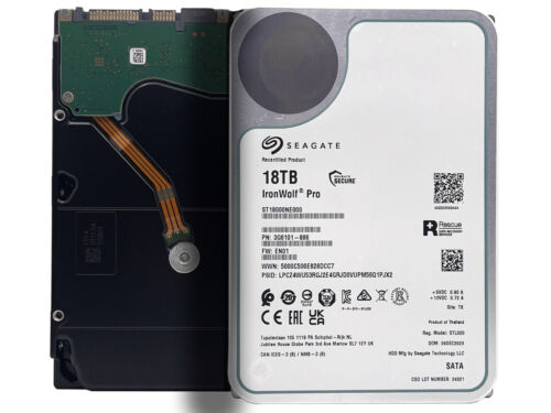 Seagate IronWolf Pro 18TB 7200RPM SATA 6Gb/s 3.5″ NAS Hard Drive – ST18000NE000