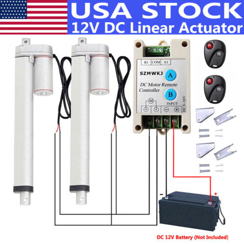 Heavy Duty 2 Dual 1000N Linear Actuator +Remote Control DC 12Volt Electric Motor