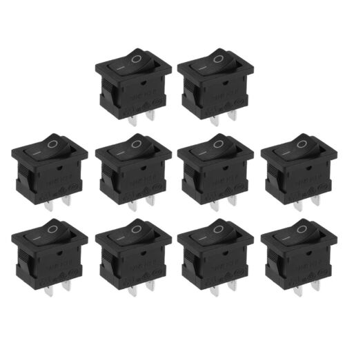 10x Rocker Switch 2-Pin Black ON/OFF SPST Car/Boat/Lamp DC 12V 5A, AC 125V 10A