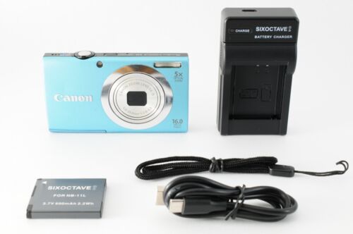 [Near MINT] Canon Powershot A2400 IS Digital Camera 16MP Blue JAPAN #514