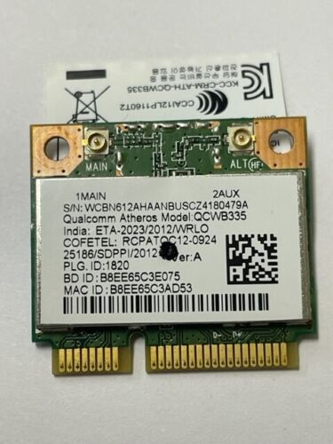 QCWB335 QUALCOMM ATHEROS Wireless-N Card  BRAND NEW FROM TEARDOWN  FREE SHIPPING