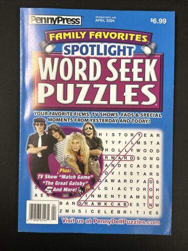 Penny Press Family Favorites Spotlight Word Seek Puzzles  April 2024