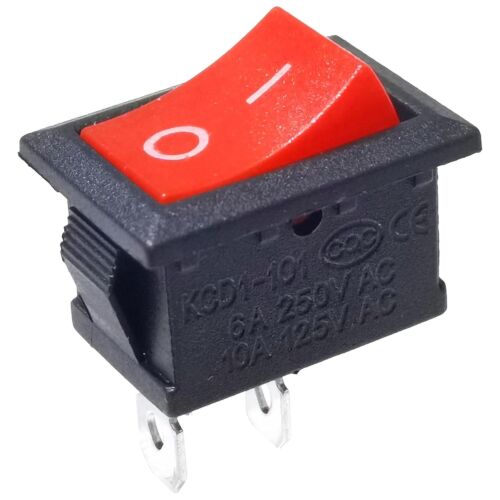 Rocker Switch 2 PIN ON-OFF SPST 125VAC/10A 250VAC/3A 21x15mm RED KCD1 2/5/10 PCS