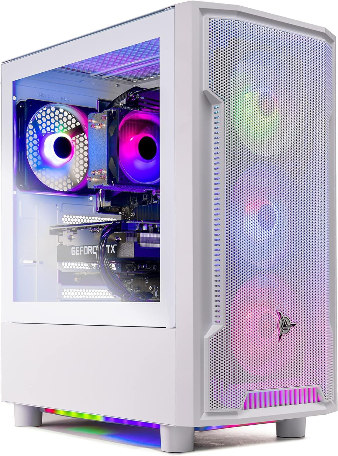 Skytech Gaming Archangel Gaming PC Desktop – Intel Core i5 12400F 2.5 GHz, NVIDIA RTX 4070, 1TB NVME SSD, 16GB DDR4 RAM 3200, 750W Gold PSU, 11AC Wi-Fi, Windows 11 Home 64-bit,White