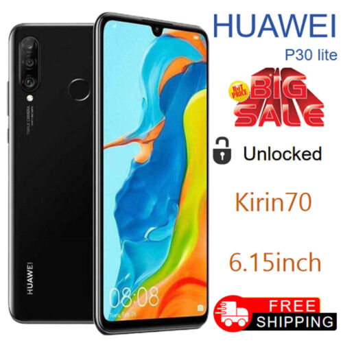 Huawei P30 Lite 6.15”Android 4/6+128GB New Sealed Unlocked – Big Sale  BLACK