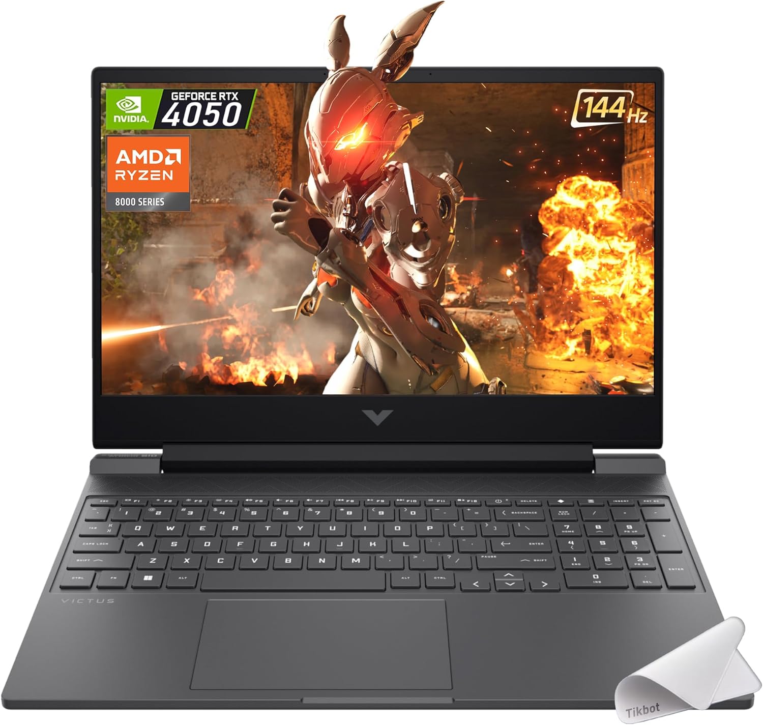 HP Victus Gaming Laptop, 15.6-inch FHD IPS 144Hz, AMD Ryzen 5-8645HS, NVIDIA GeForce RTX 4050, Wi-Fi 6, Backlit KB, Win11 Home, w/Mouse Pad (32GB RAM |2TB PCIe SSD)